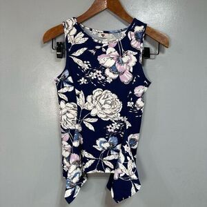 Temt Women’s Peplum Blouse Top Shell sz S Floral NEW #E978